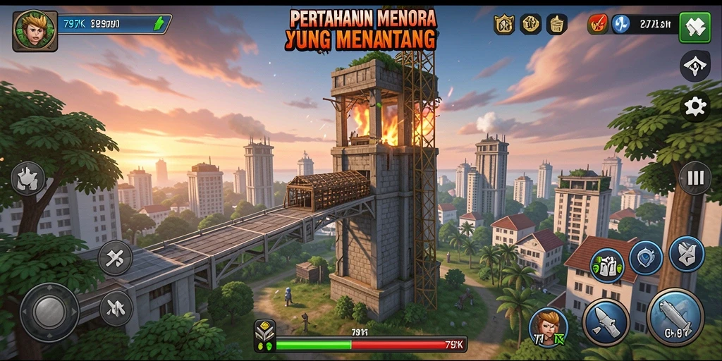 Tampilan gameplay menarik dari Tower Defense 797K.