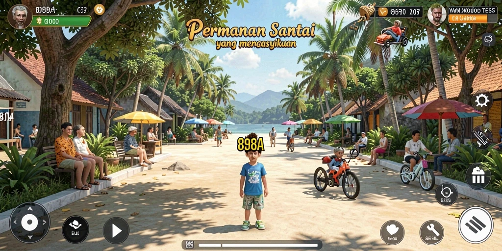 Menampilkan aksi seru dalam gameplay Casual 898A.
