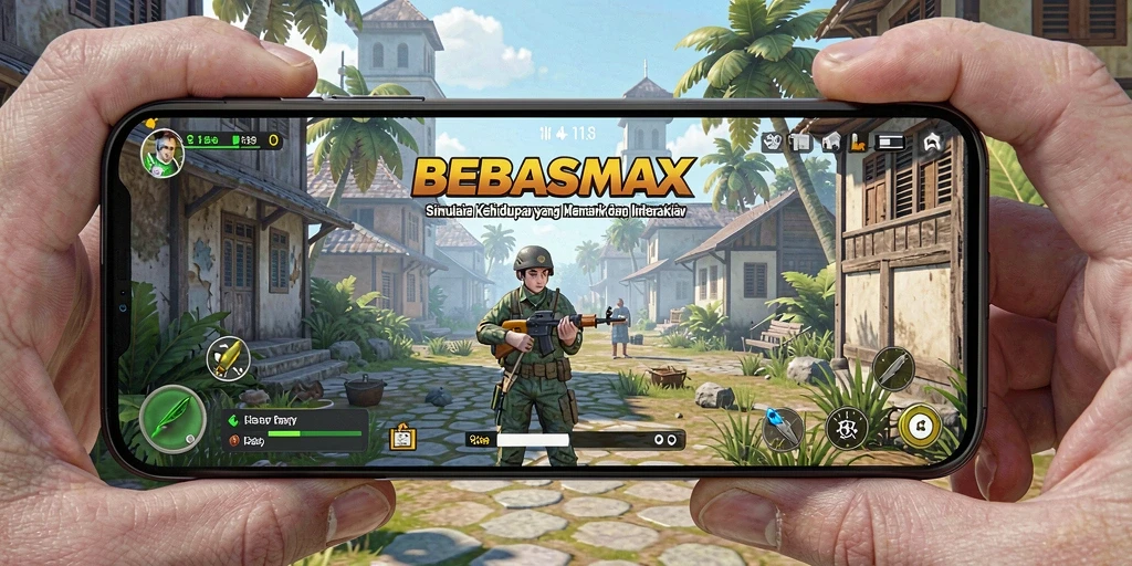 Tampilan gameplay BEBASMAX yang menarik dan interaktif dalam simulasi kehidupan.