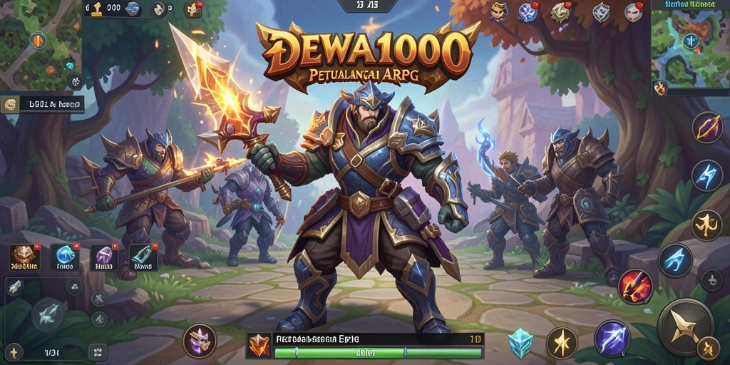 Tampilan gameplay menakjubkan dalam DEWA1000 yang penuh aksi.