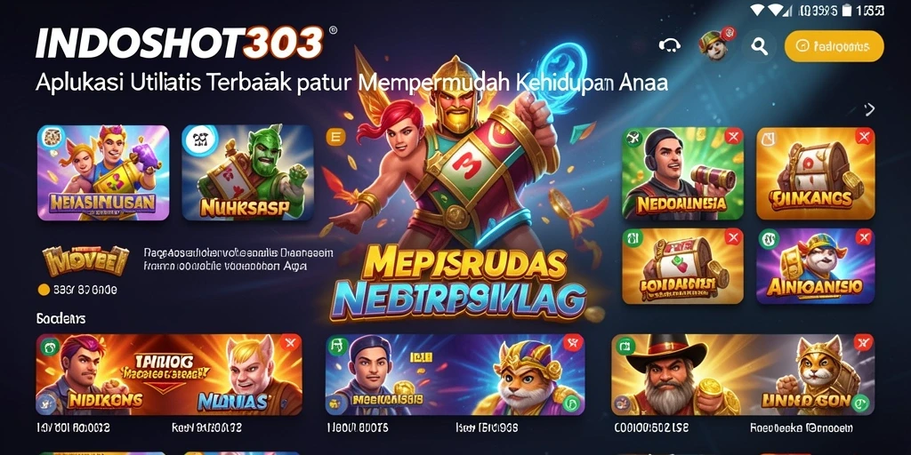 Tampilan utama INDOSLOT303 dengan fitur utilitas lengkap.