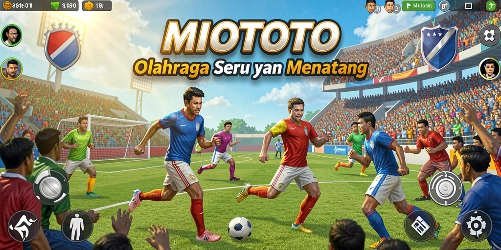 Tampilan gameplay MIOTOTO yang menampilkan aksi olahraga seru.
