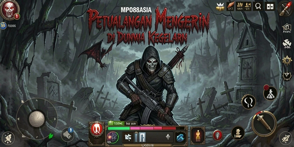 Tampilan gameplay MPO88ASIA yang menegangkan di dunia yang gelap.