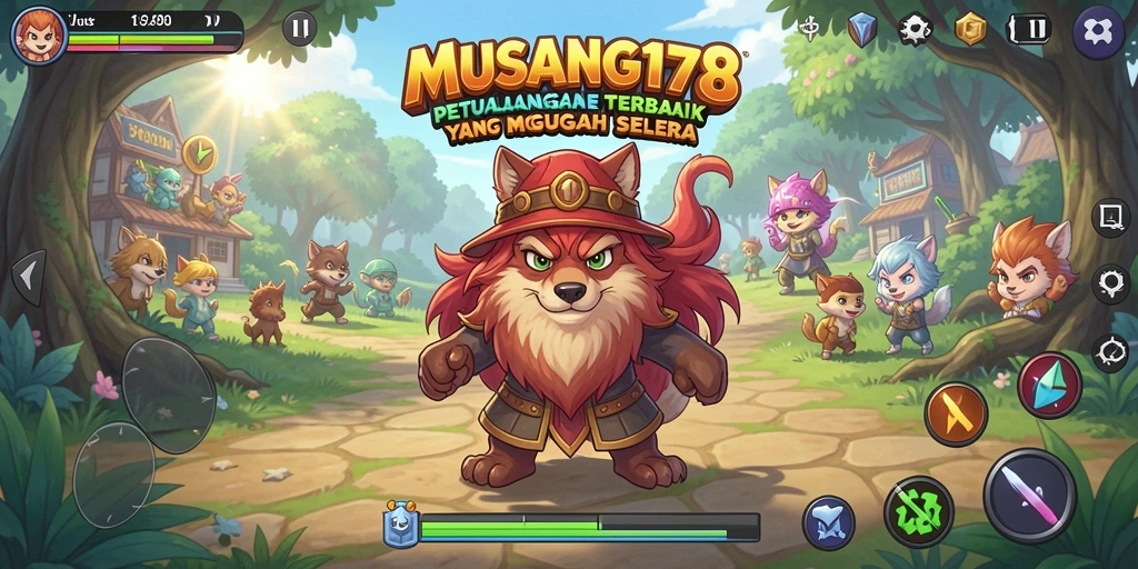 Tampilan gameplay MUSANG178 yang penuh aksi dan warna.