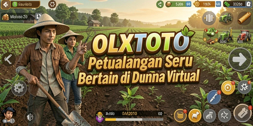 Screenshot gameplay OLXTOTO yang menunjukkan aktivitas bertani yang seru.