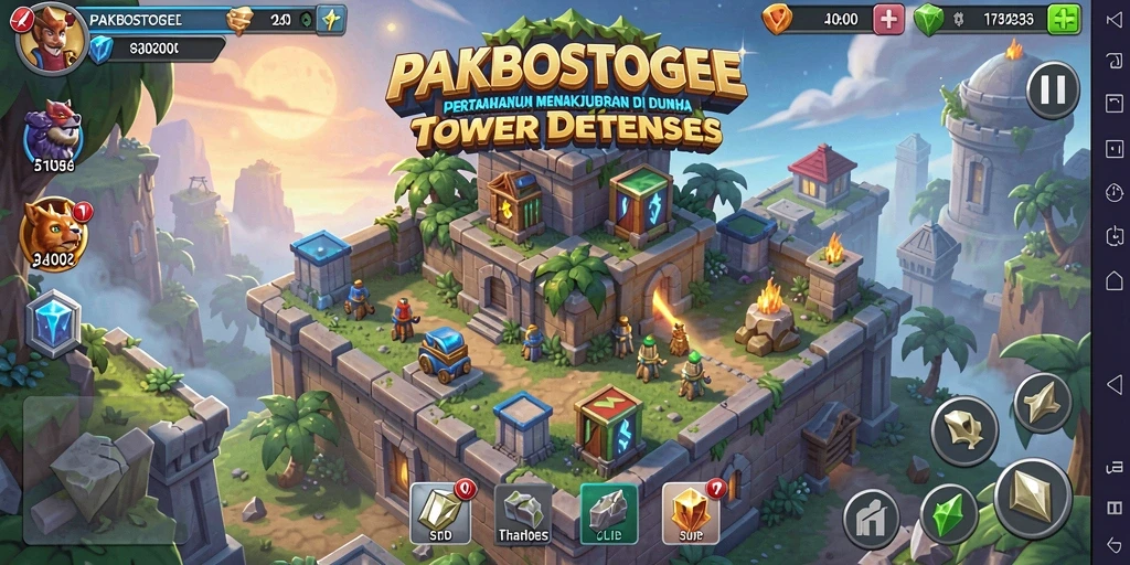Tampilan seru gameplay Tower Defense di PAKBOSTOGEL.