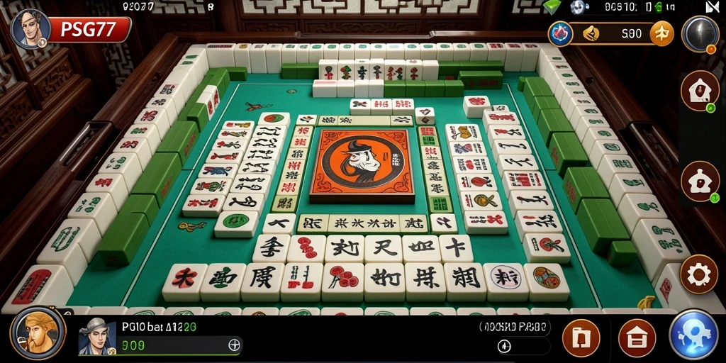 Screenshot gameplay PSG77 menampilkan keseruan permainan Mahjong.