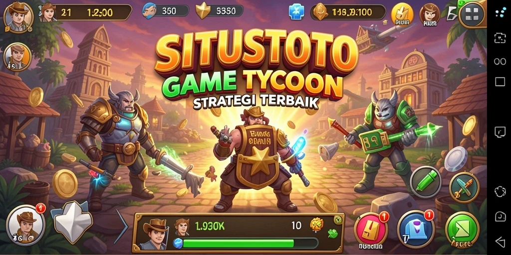 Tangkapan layar gameplay SITUSTOTO menampilkan aktivitas konstruksi bisnis yang dinamis.
