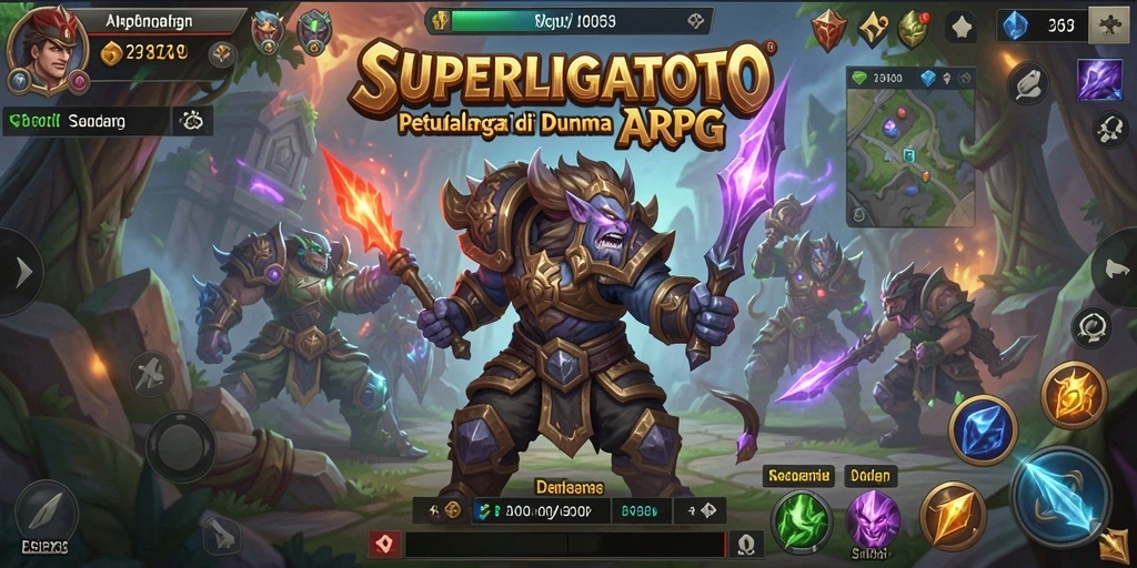 Tampilan gameplay SUPERLIGATOTO yang menegangkan di dunia ARPG.