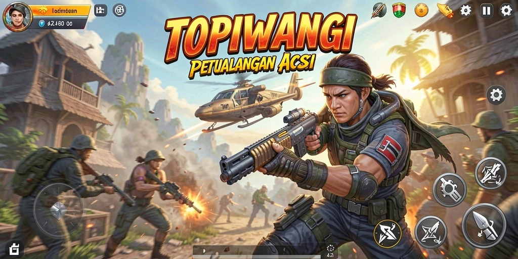 Screenshot menunjukkan aksi seru dalam game TOPIWANGI.
