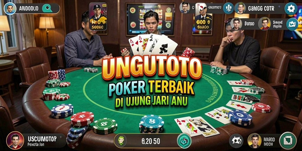 Tampilan gameplay yang menegangkan di UNGUTOTO saat bermain Poker.