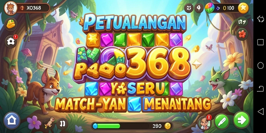 Tampilan screenshot gameplay seru dari XO368 saat mencocokkan objek.