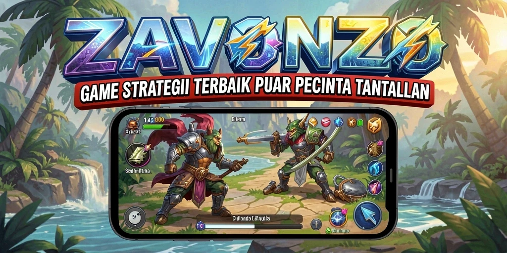 Tampilan menarik gameplay ZAVONZO dengan pertempuran strategi yang mendebarkan.